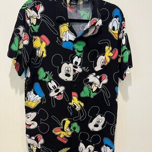 Disney Black and Red Casual Button Down Shirt